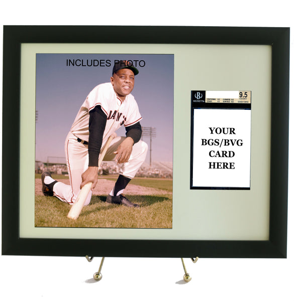 Sports Card Frame for YOUR Graded BVG (Beckett) Willie Mays Card (INCLUDES PHOTO) - Graded And Framed