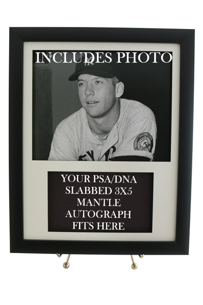 Display Frame for your MICKEY MANTLE PSA 3x5 Autograph (INCLUDES PHOTO) - Graded And Framed