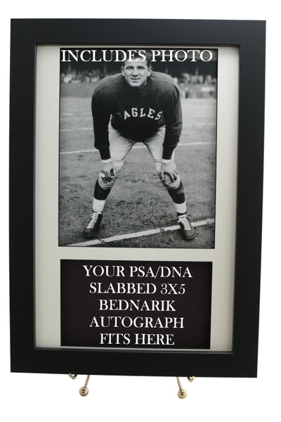 Framed Display for your CHUCK BEDNARIK PSA/DNA 3x5 Autograph (INCLUDES PHOTO) - Graded And Framed