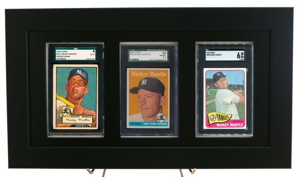 SGC 3-Graded Card Framed Display-New Black Design