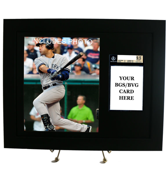 Sports Card Frame for YOUR BGS (Beckett) Derek Jeter Graded Card (INCLUDES PHOTO) - Graded And Framed
