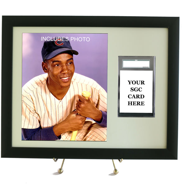 Sports Card Frame for YOUR SGC Graded Ernie Banks Card (INCLUDES PHOTO) - Graded And Framed