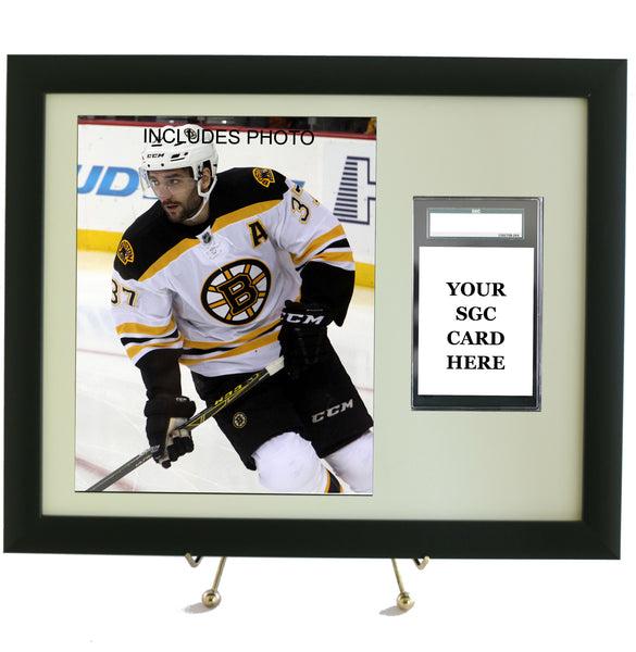 Sports Card Frame for YOUR SGC Patrice Bergeron Card (INCLUDES PHOTO) - Graded And Framed