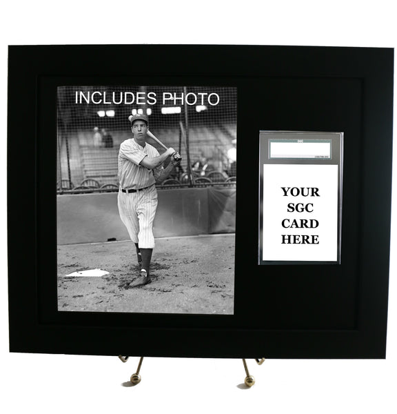 Sports Card Frame for YOUR SGC Graded Joe DiMaggio Card (INCLUDES PHOTO) - Graded And Framed