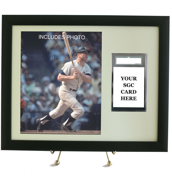 Graded Sports Card Frame for YOUR SGC Mickey Mantle Card (INCLUDES PHOTO) - Graded And Framed