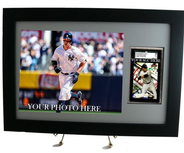 Sports Card Frame for an SGC Graded Card with an 8 x 10 Horizontal Photo Opening - Graded And Framed