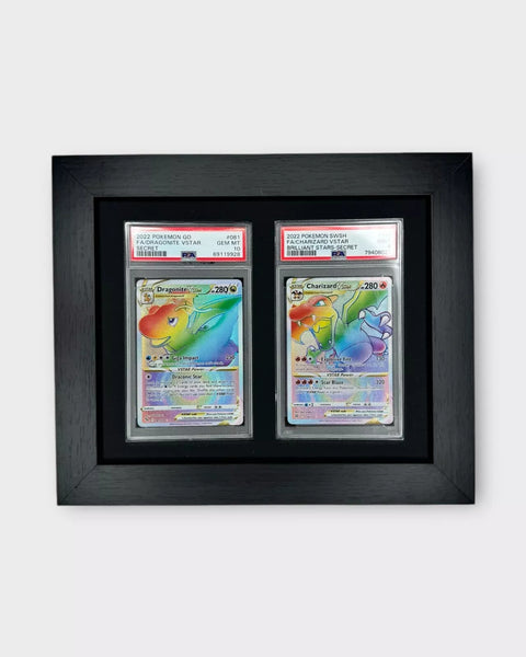 Framed Display for (2) PSA Graded Vertical Cards (NEW Black 8x10 size)