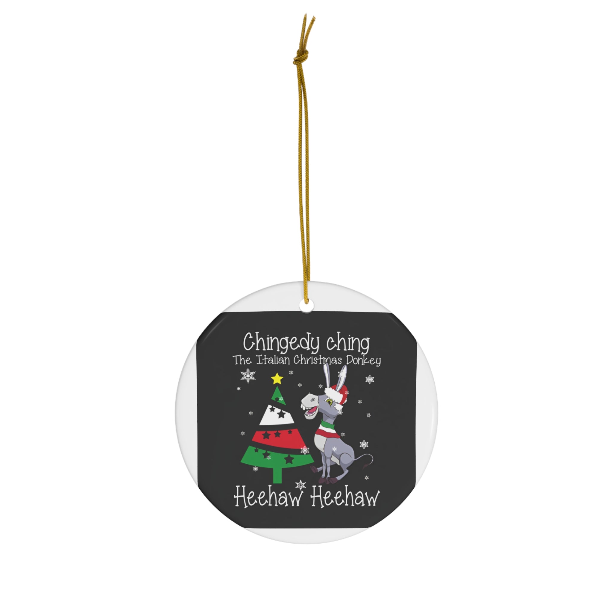 Dominic the Donkey Christmas Song Ceramic Ornament, 4 Shapes