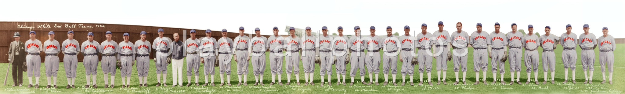 1935 Chicago White Sox-colorized 20"x4" Team Print