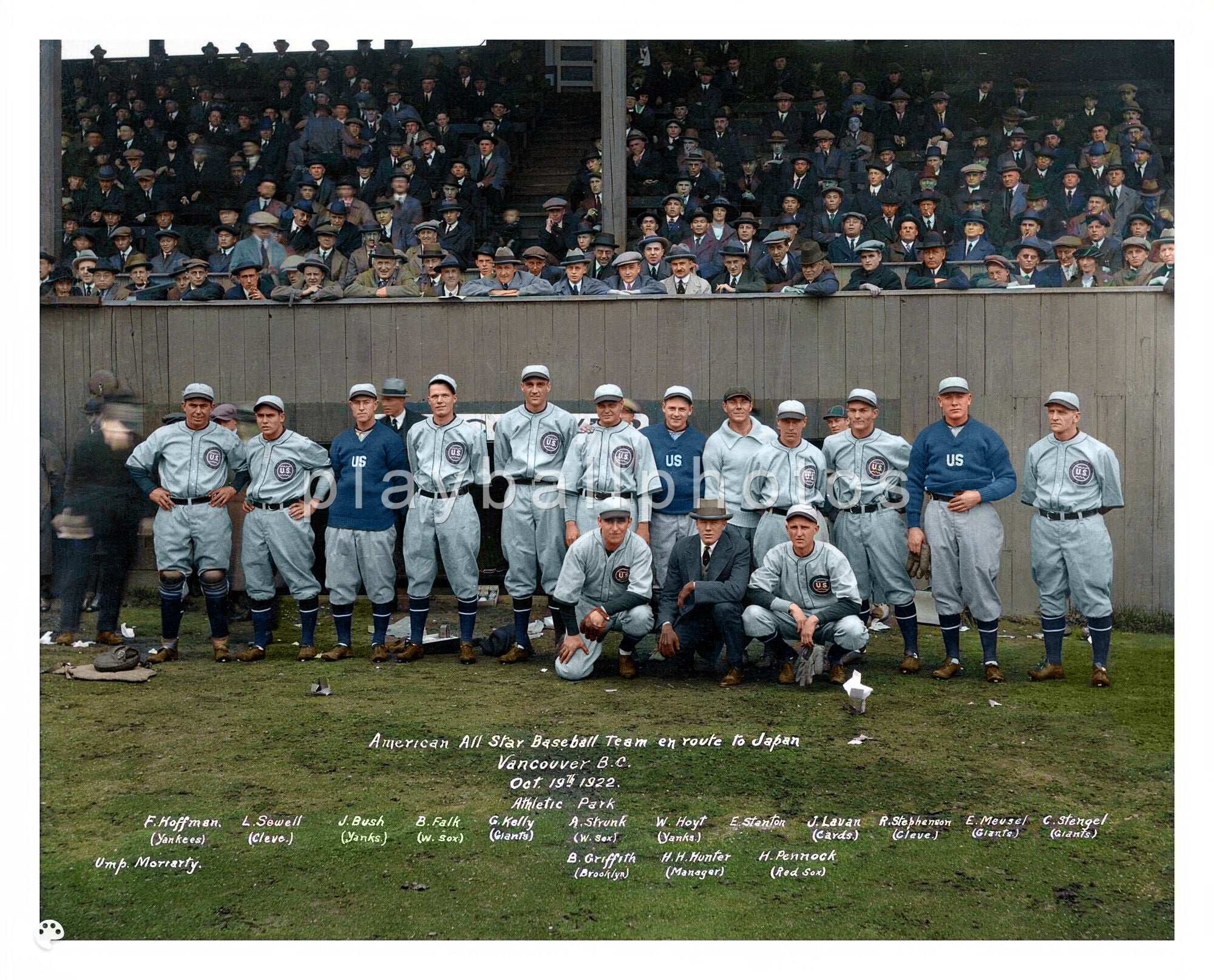 1922 Baseball Tour of Japan 8x10 Photo