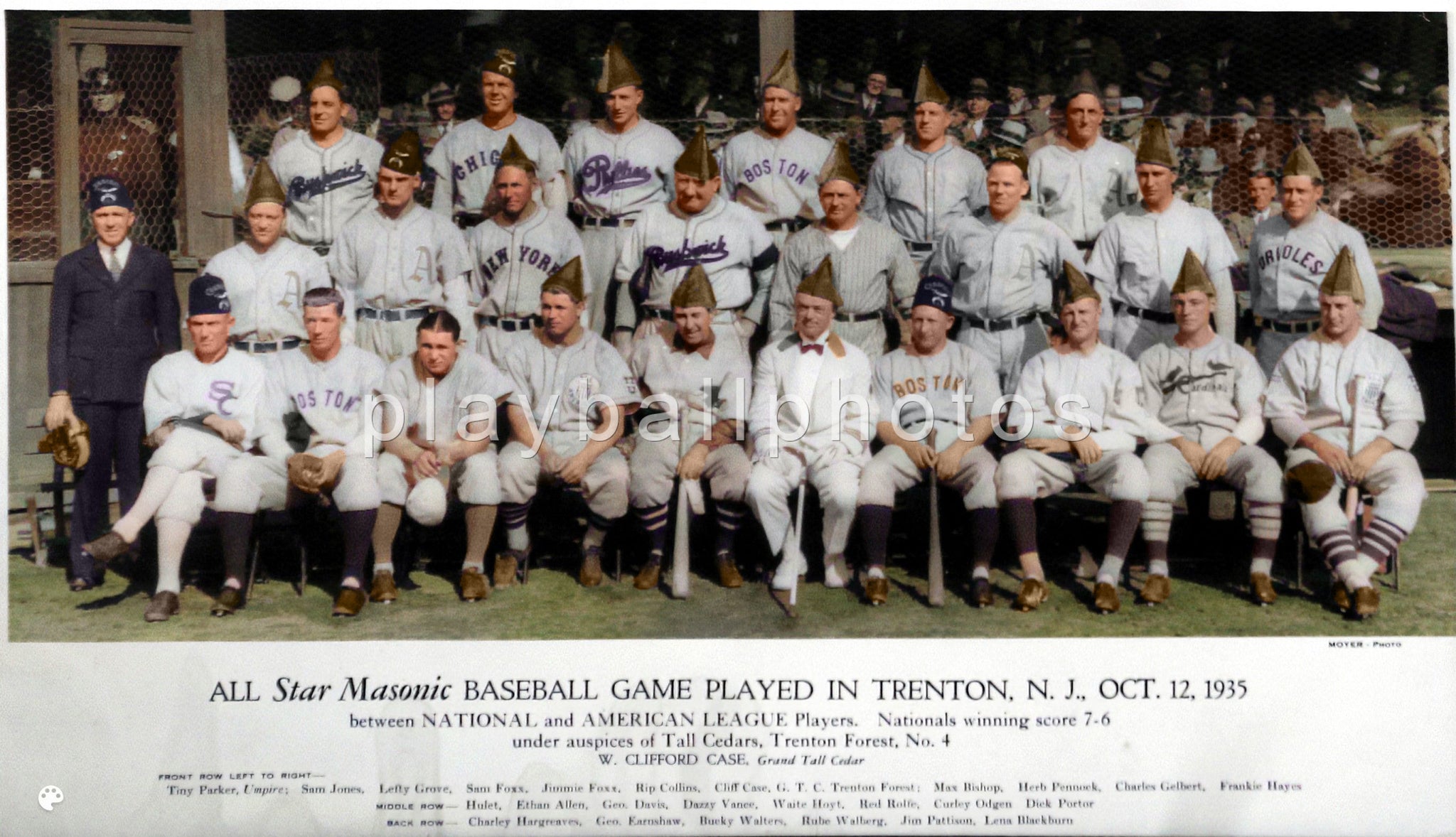 1935 Masonic Baseball Game-Colorized-8x12