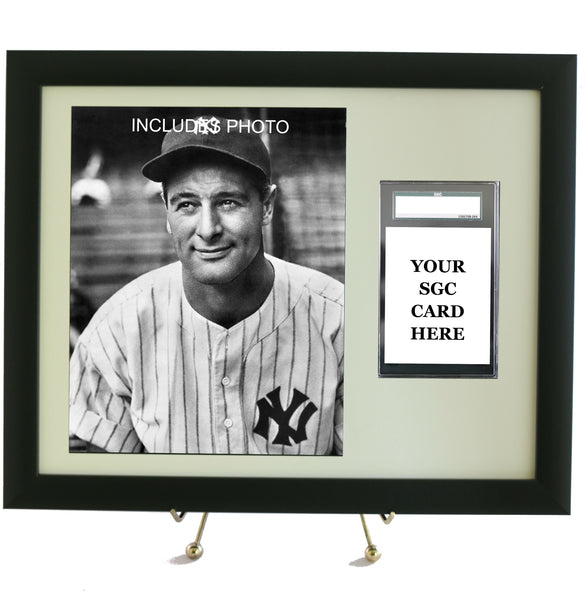 Sports Card Frame for YOUR SGC Lou Gehrig Card (INCLUDES PHOTO) - Graded And Framed