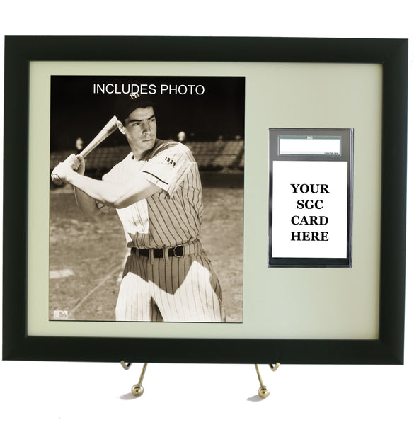 Sports Card Frame for YOUR Graded SGC Joe DiMaggio Card (INCLUDES PHOTO) - Graded And Framed