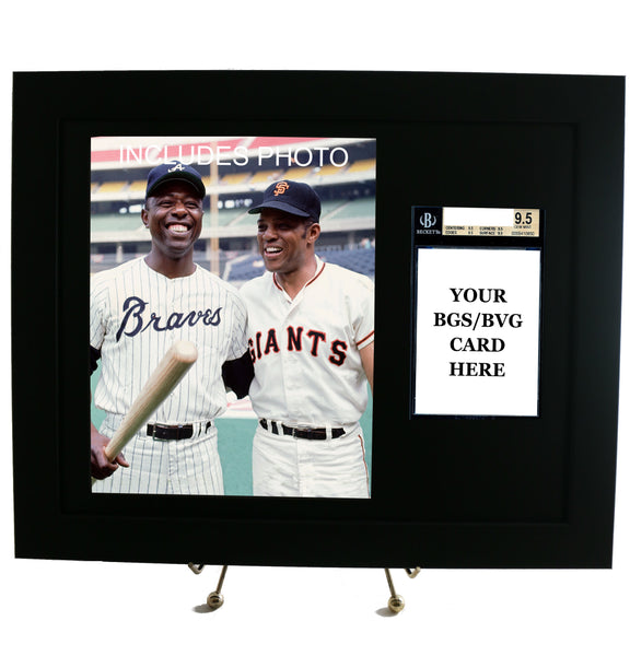 Sports Card Frame for YOUR Graded BVG (Beckett) Willie Mays Card (INCLUDES PHOTO) - Graded And Framed