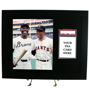 Sports Card Frame for YOUR PSA Graded Hank Aaron Card (INCLUDES PHOTO) - Graded And Framed