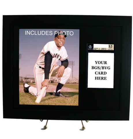 Sports Card Frame for YOUR Graded BVG (Beckett) Willie Mays Card (INCLUDES PHOTO) - Graded And Framed
