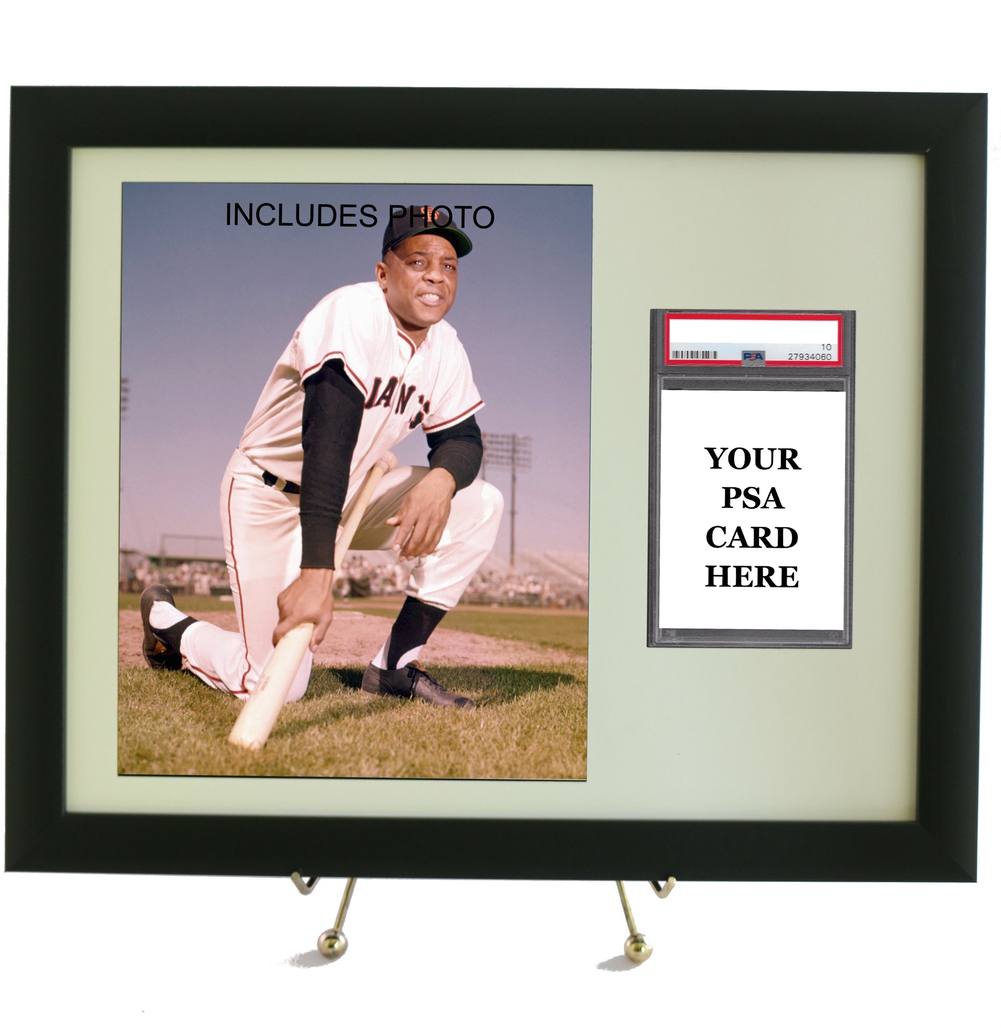 Sports Card Frame for YOUR Graded PSA Willie Mays Card (INCLUDES PHOTO) - Graded And Framed