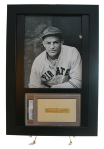 Framed Display for a PSA/DNA 3x5 Autograph w/ 8x10 Vertical Photo Opening (New-Black Design) - Graded And Framed