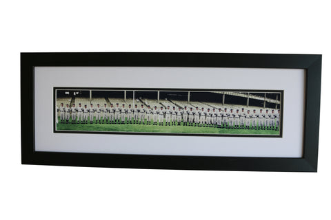 1954 NY Yankees Framed Panoramic Team Print-COLORIZED (3 FEET LONG!) - Graded And Framed