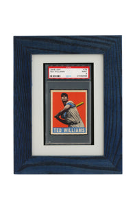 PSA Sports Card Framed Display-New White with Blue Frame - Graded And Framed