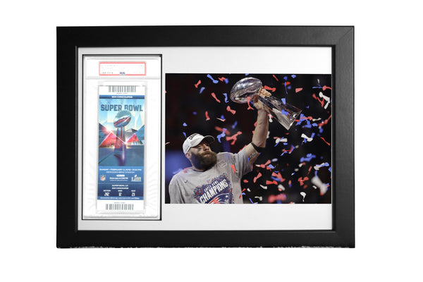PSA NFL Ticket Framed Display w/ 8 x 10 Horizontal Photo Opening - Graded And Framed