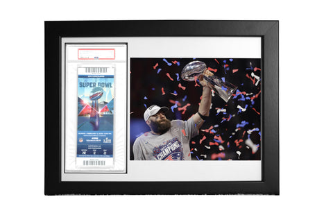 PSA NFL Ticket Framed Display w/ 8 x 10 Horizontal Photo Opening - Graded And Framed