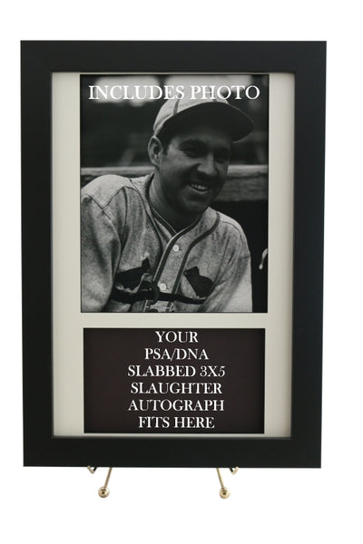 Display Frame for your Enos Slaughter PSA 3x5 Autograph (INCLUDES PHOTO) - Graded And Framed