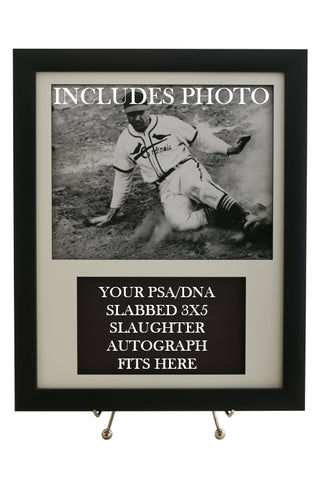 Display Frame for your Enos Slaughter PSA 3x5 Autograph (INCLUDES PHOTO) - Graded And Framed