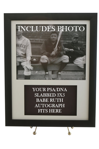 Display Frame for your Babe Ruth PSA 3x5 Autograph (INCLUDES PHOTO) - Graded And Framed
