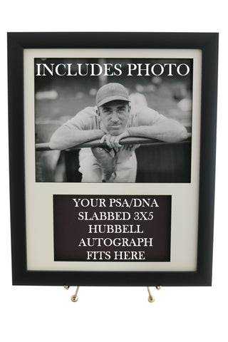 Display Frame for your CARL HUBBELL PSA 3x5 Autograph (INCLUDES PHOTO) - Graded And Framed