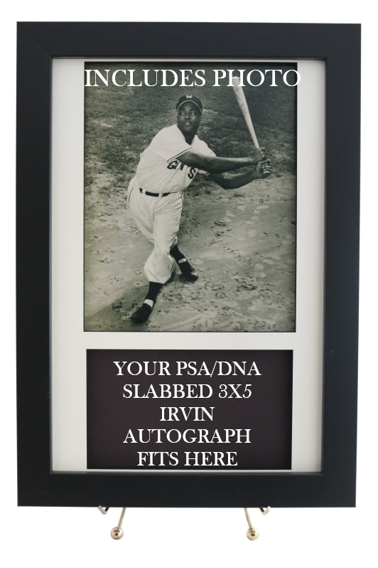 Display Frame for your MONTE IRVIN PSA 3x5 Autograph (INCLUDES PHOTO) - Graded And Framed