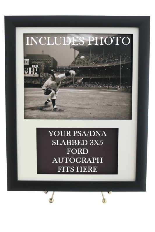 Display Frame for your WHITEY FORD PSA 3x5 Autograph (INCLUDES PHOTO) - Graded And Framed