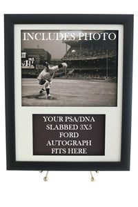 Display Frame for your WHITEY FORD PSA 3x5 Autograph (INCLUDES PHOTO) - Graded And Framed