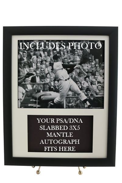 Display Frame for your MICKEY MANTLE PSA 3x5 Autograph (INCLUDES PHOTO) - Graded And Framed