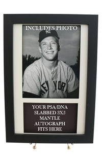 Display Frame for your MANTLE PSA 3x5 Autograph (INCLUDES PHOTO) - Graded And Framed
