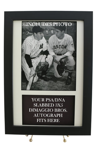 Framed Display for your DIMAGGIO BROS. PSA 3x5 Autograph (INCLUDES PHOTO) - Graded And Framed