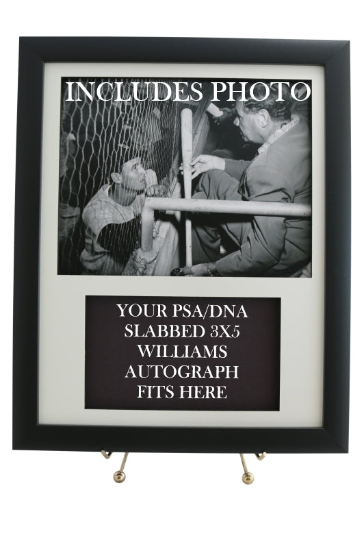 Framed Display for your TED WILLIAMS PSA/DNA 3x5 Autograph (INCLUDES PHOTO) - Graded And Framed