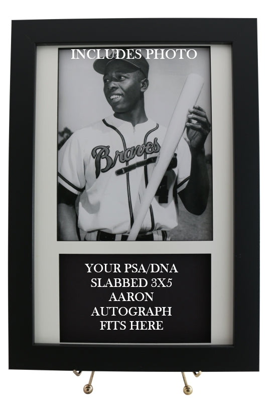 Framed Display for your Hank Aaron PSA 3x5 Autograph (INCLUDES PHOTO) - Graded And Framed