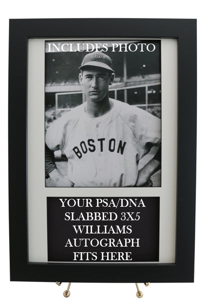 Framed Display for your Ted Williams PSA/DNA 3x5 Autograph (INCLUDES PHOTO) - Graded And Framed