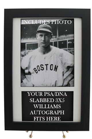 Framed Display for your Ted Williams PSA/DNA 3x5 Autograph (INCLUDES PHOTO) - Graded And Framed