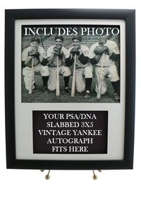 Framed Display for your N.Y. Yankees PSA/DNA 3x5 Autograph (INCLUDES PHOTO) - Graded And Framed