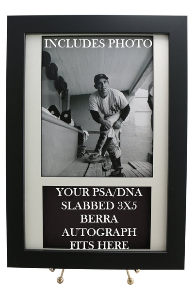 Framed Display for your YOGI BERRA PSA 3x5 Autograph (INCLUDES PHOTO) - Graded And Framed