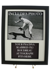 Framed Display for your Lou Boudreau PSA/DNA 3x5 Autograph (INCLUDES PHOTO) - Graded And Framed