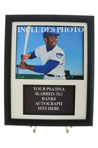 Framed Display for your Ernie Banks PSA 3x5 Autograph (INCLUDES PHOTO) - Graded And Framed