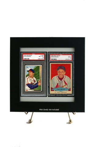 PSA Card Frame for (2) Vertical Graded Cards (White Design) - Graded And Framed