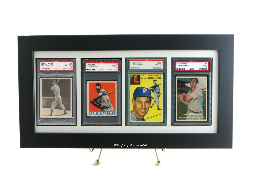 PSA Graded Sports Card Frame with (4) Vertical Card Openings - Graded And Framed