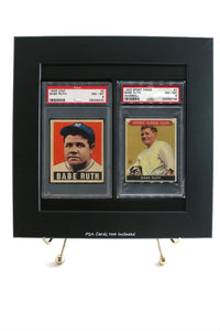 Sports Card Frame for (2) PSA Graded Vertical Cards (New-Black Design) - Graded And Framed