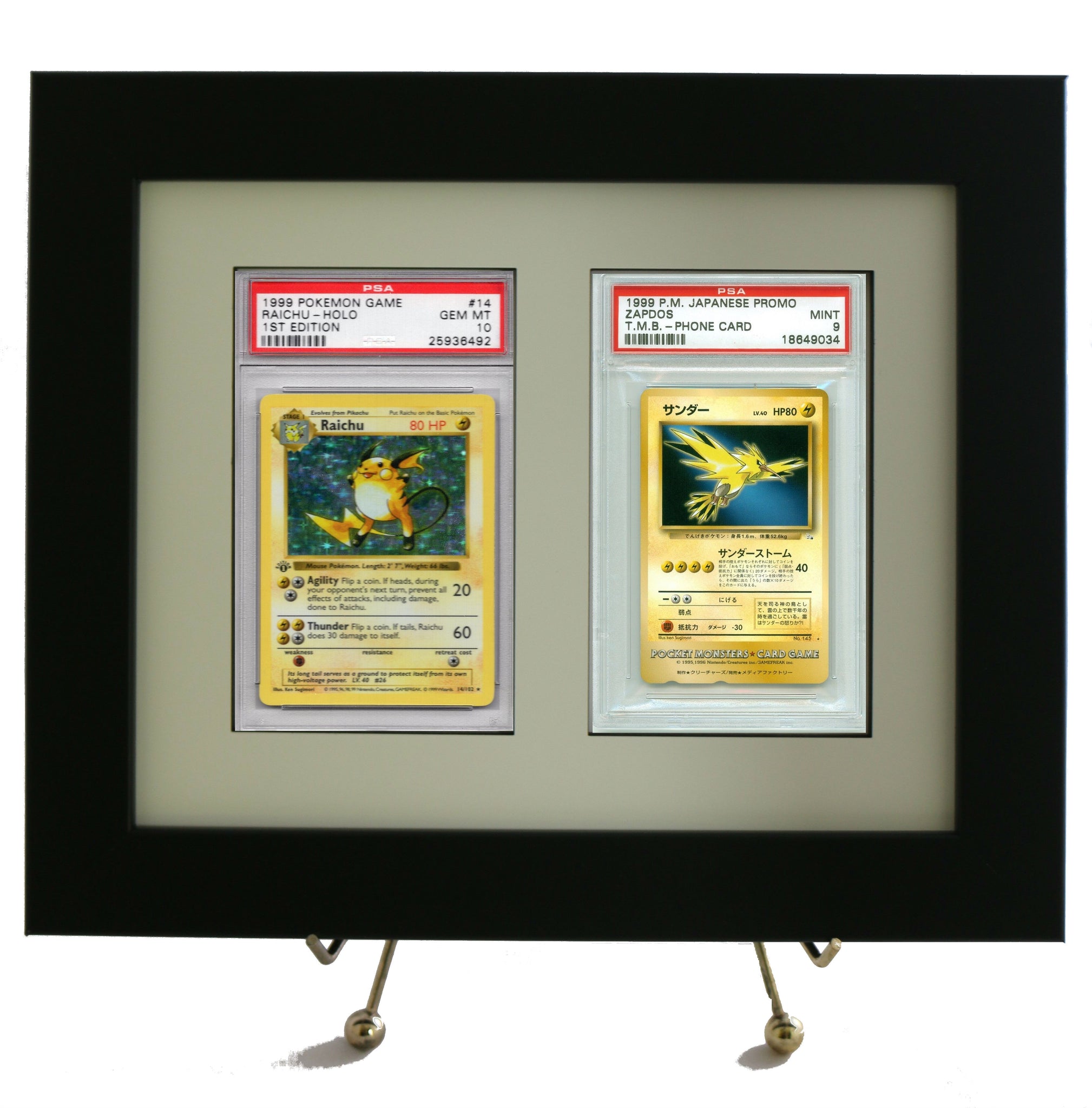 Framed Display for (2) PSA Graded Pokemon Cards - Graded And Framed