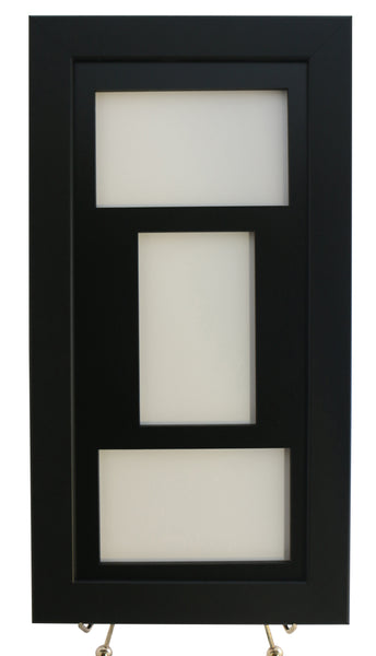 Sports Card Frame for Three PSA Graded Cards (2 Horizontal/1 Vertical)-Black Design - Graded And Framed