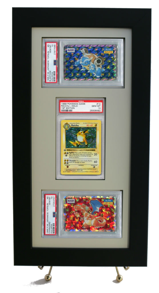 pokemon card frame display Pokemon Card Frame/Display for (2) Horizontal & (1) Vertical PSA Pokem
